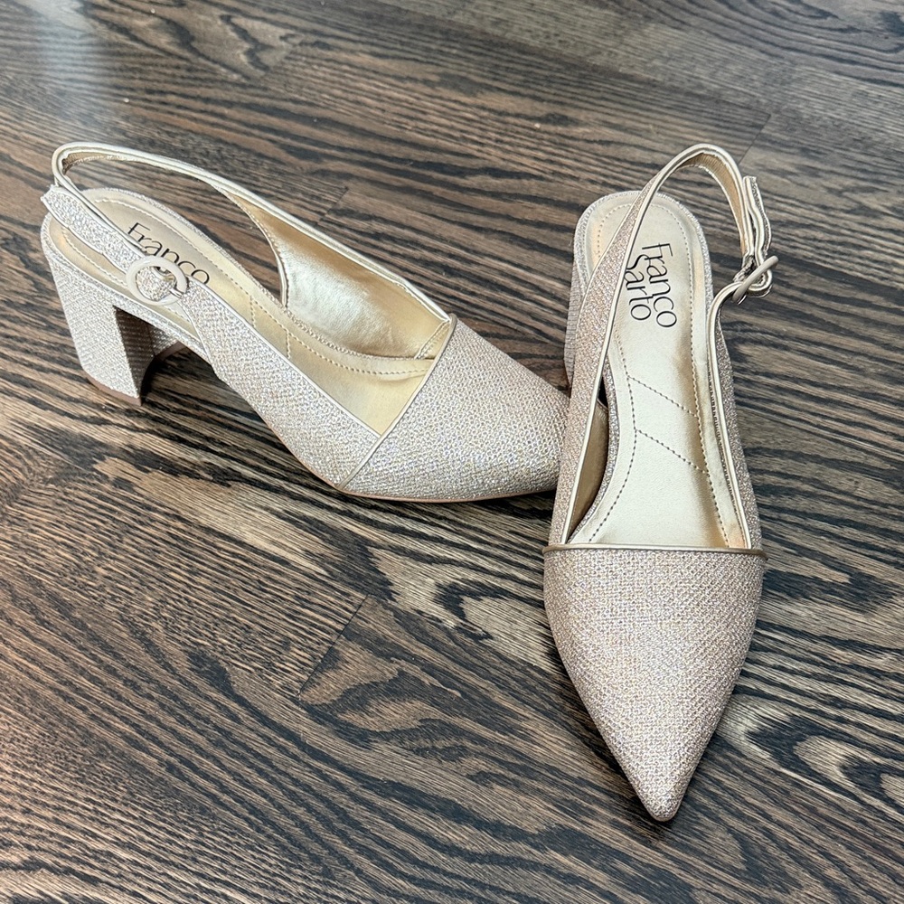 Franco Sarto Beige Slingback Heels